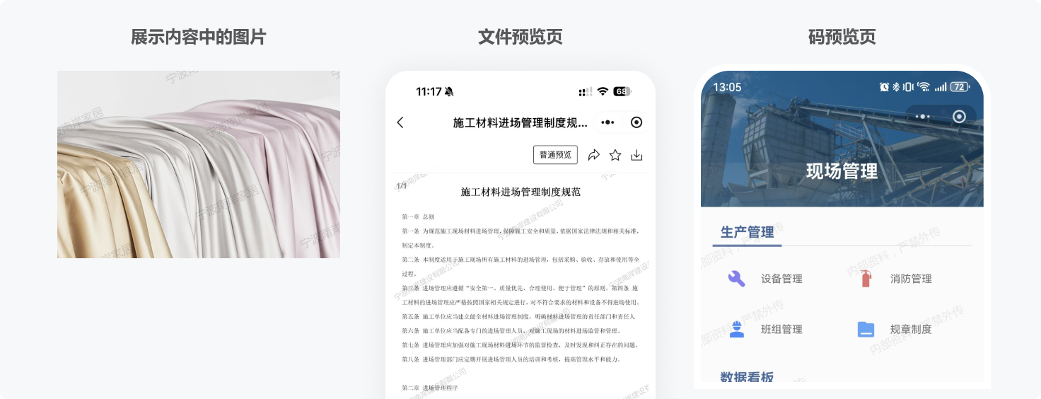 自定义水印设置:可选择生效范围为文件预览页、图片、码预览页,并调整水印密度和浓度